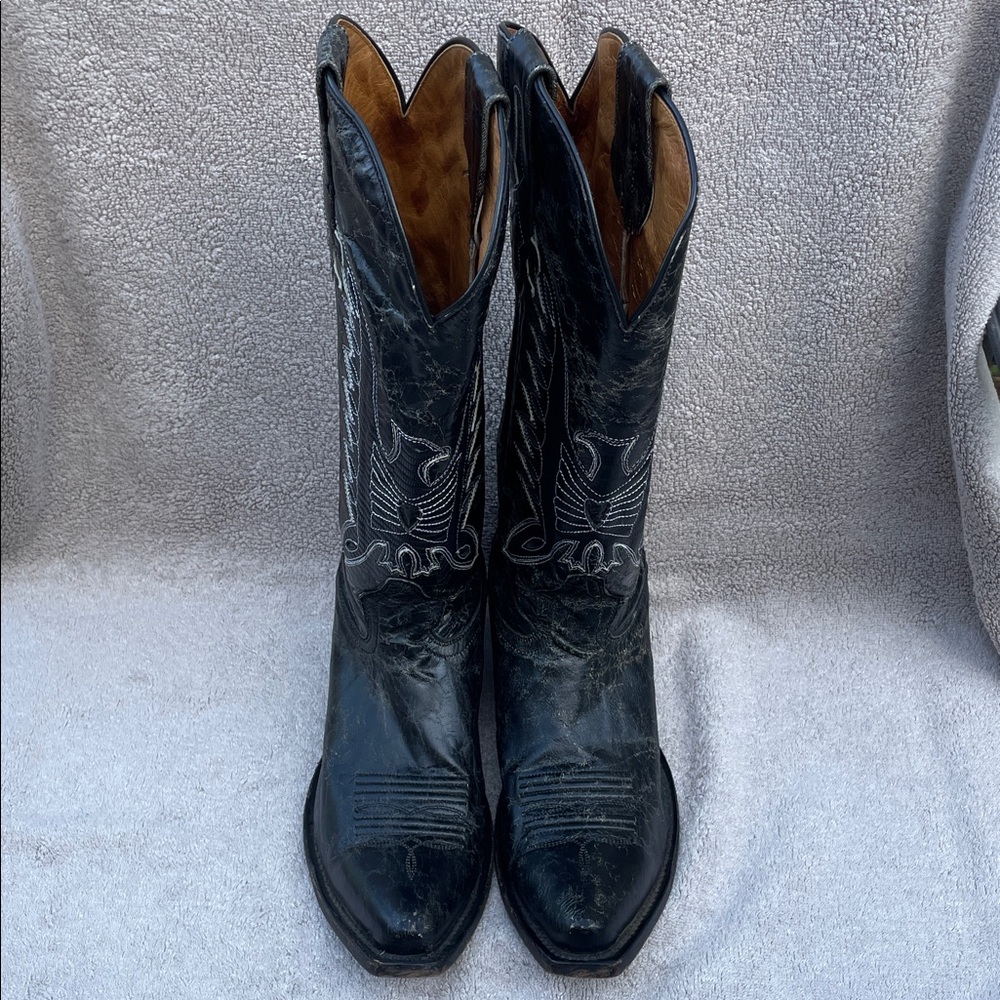 Johnny Ringo Black Leather Heeled Boots